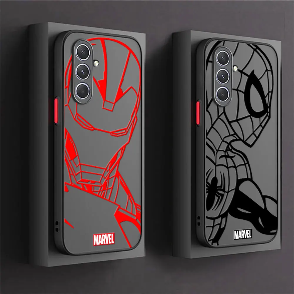 Marvel Ironman Spider-Man Case For Samsung A30 A50 A70 S A20 A7 Funda For Galaxy S24 S23 Ultra A13 A14 A33 A51 A52 A53 A72 Cover