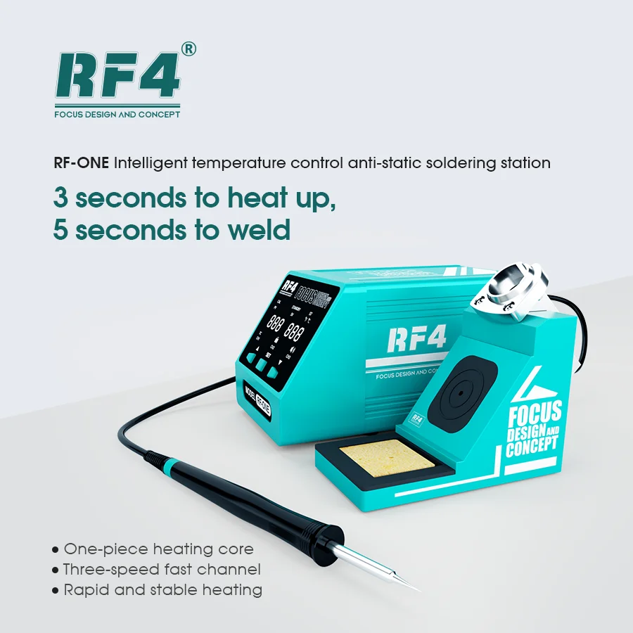 RF-ONE Estação de solda digital com dicas, ferro de solda eletrônico, telefone, PCB, IC, SMD, BGA, soldagem, ferramenta de reparo