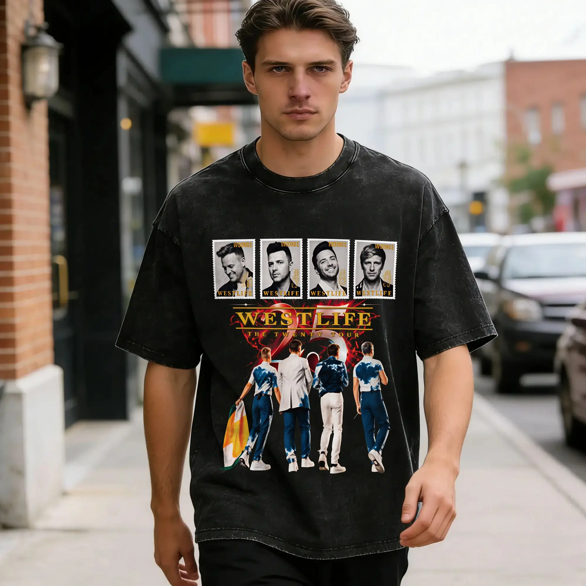 Men Westlife 25th Anniversary Tour 2026 T-Shirts  Tees Beach Y2K Retro Short Sleeves T-Shirt Crewneck Hip Hop Tee Shirt Hot