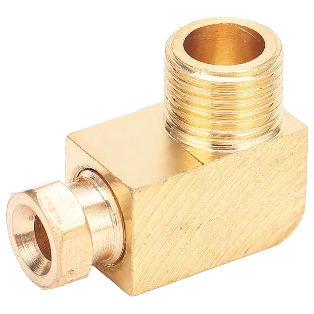 2pcs 90 Degree Elbow Brass Elbow Fitting Fit 4mm 6mm Tube Brass Gold Tone Compression Adapter Universal Fit M10x1 Thread