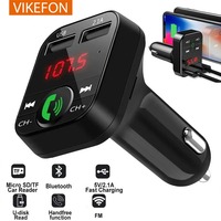 Car Bluetooth Receiver FM Transmitter Wireless Audio Adapter Hands Free MP3 Player Dual USB Fast Car Charger Bluetooth Car Kit