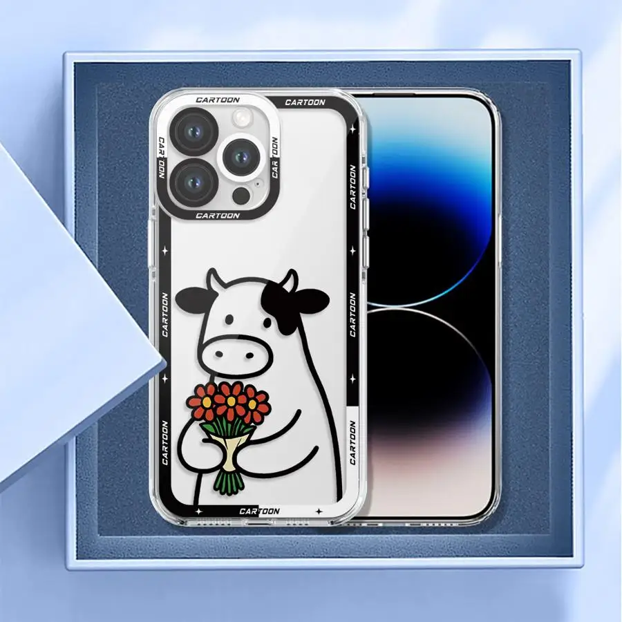 아이폰 17 에어 7 8 SE 13 12 11 프로 맥스 XS XR 16e 15 14 16 플러스용 투명 소프트 만화 소 캐릭터 케이스