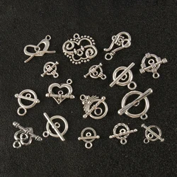 Lote de 20kits de broche OT, Conector de palanca, cierre de aleación de plata antigua chapada para pulsera DIY, collar, fabricación de joyas, accesorios DIY