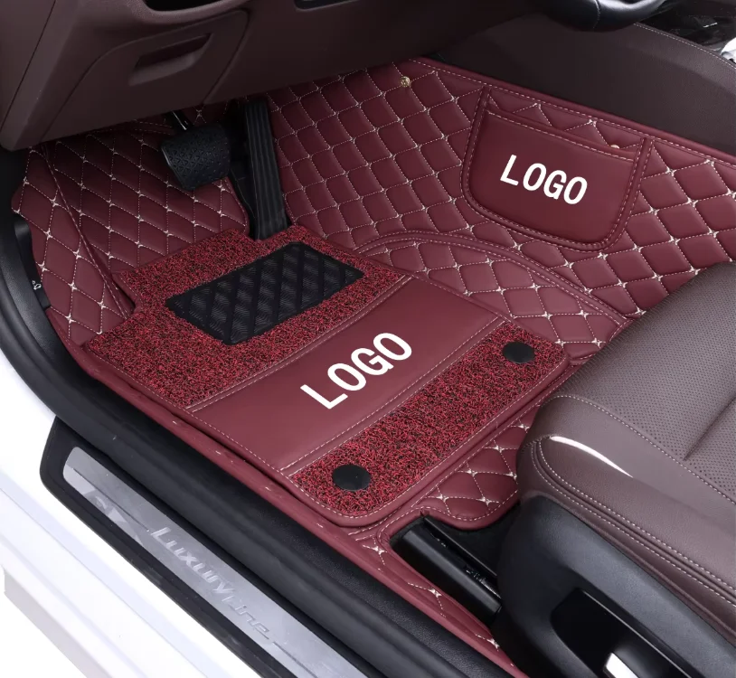 Dream Car 2023 Double Layered Leather TPE Car Mat For  Rav4 Compass Portable Installation Diamond Car Floor Mats No Hair F