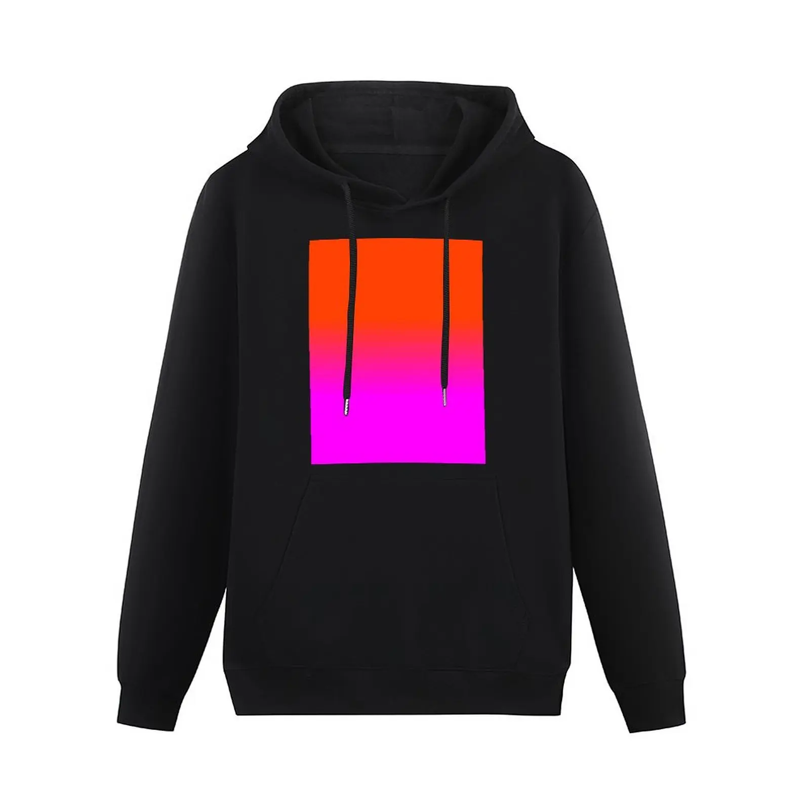 Neon Orange and Hot Pink Ombre Shade Color Fade Pullover Hoodie streetwear men anime clothing anime hoodie