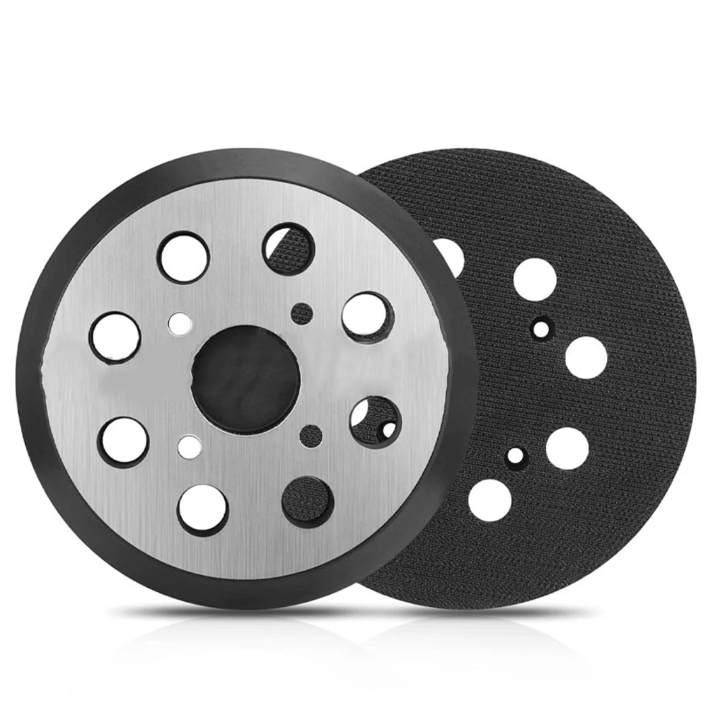 Almohadillas de respaldo para LIJADORA ORBITAL aleatoria, 300527002, 5 pulgadas, 123mm, 8 agujeros, 4 agujeros, negra, práctica