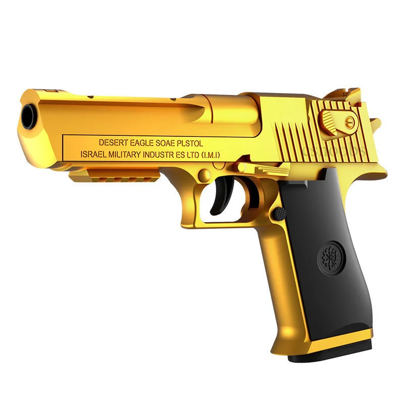 Continuous Fire Pistol Desert Eagle Mechanical Empty Hanging Soft Bullet Toy Gun Shell Ejection Decompression Toy Gift for Boys