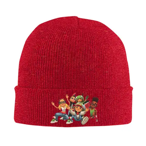 Subway Surfers is An Endless Runner Accessories Winter Warm Knit Cuff Beanie For Men Women Skull Knitted Hat Cap Bonnet Knit Hat