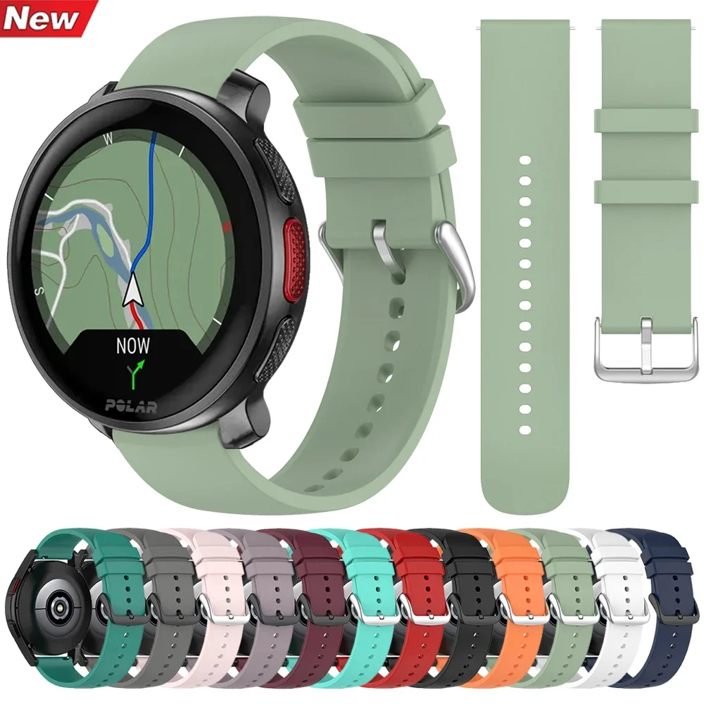 20 22mm Silicone Strap for Polar Vantage V3 M2/M Grit X Pro Titan Sport Wristband for Polar Ignite 3 2 Unite Pacer Band Bracelet