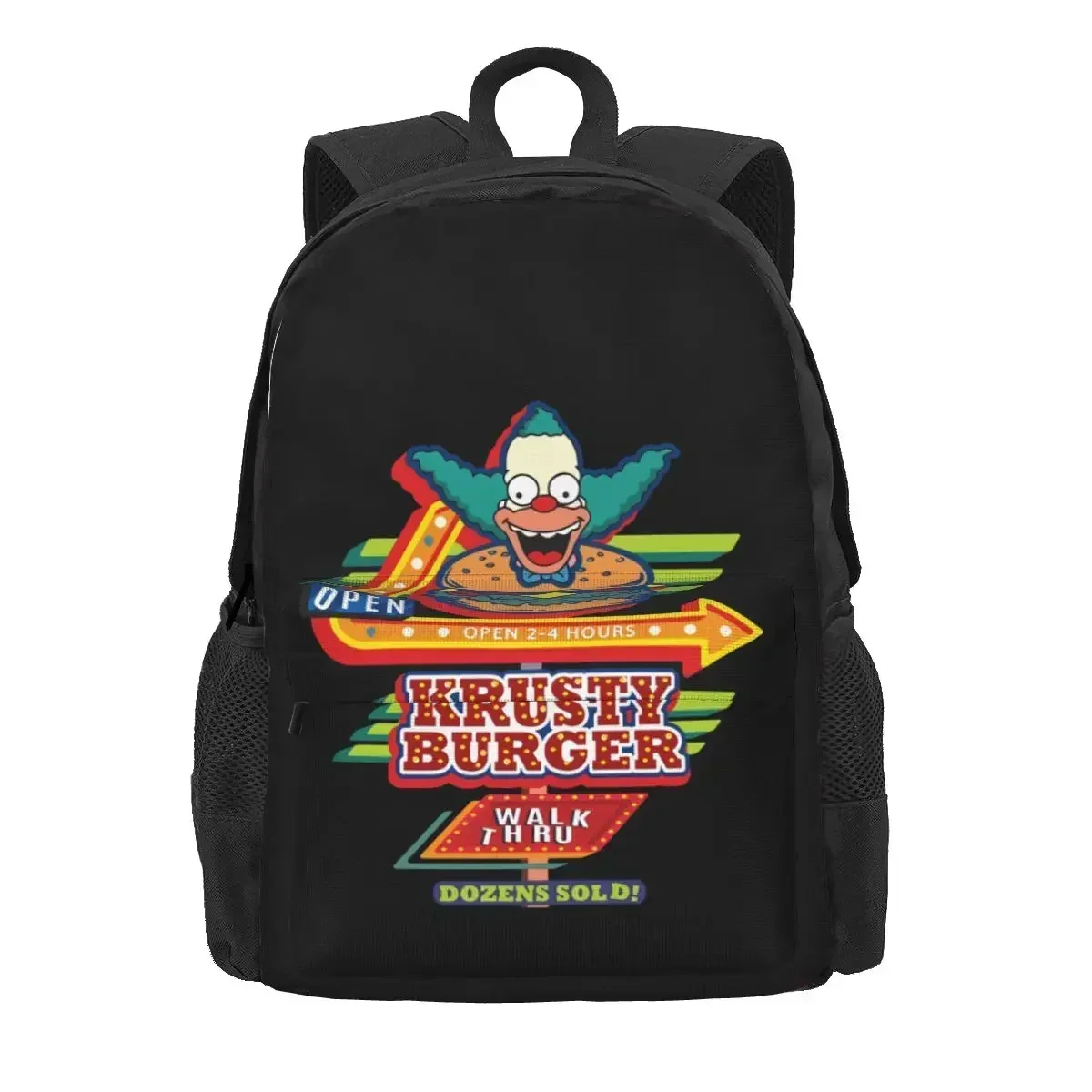Krusty Burgers Restaurant Sign P-232 Large Capacity Backpack Cute Swimming Storage Bag Clothes Backpacks