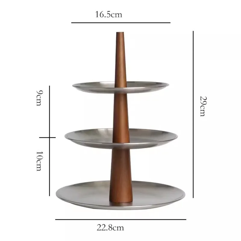 Matte stainless steel storage tray rack medieval entrance ornament dessert table cake rack candy plate front desk snack plate