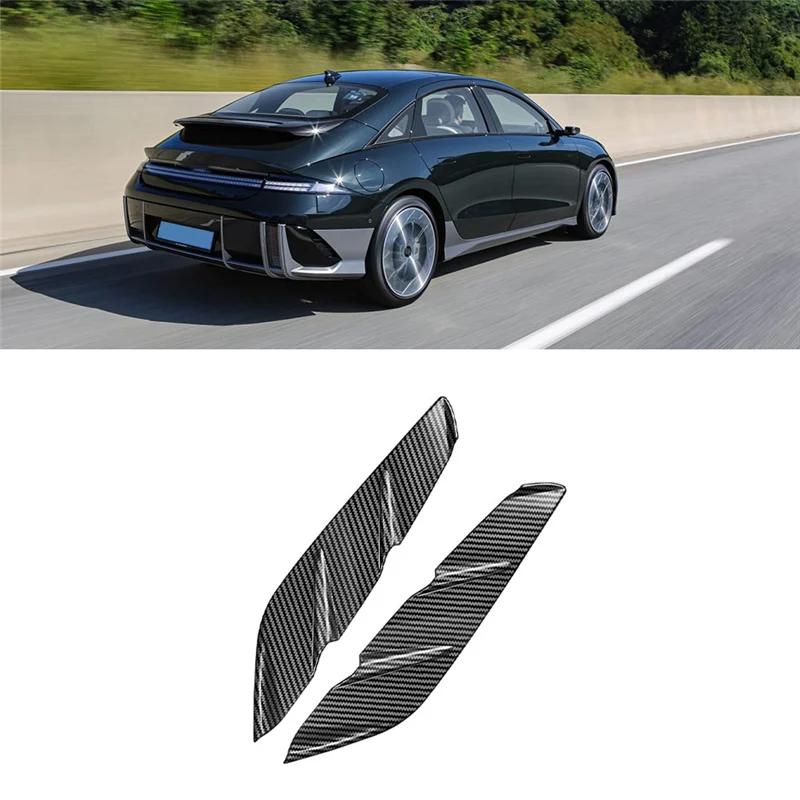 Leading-For Hyundai IONIQ 6 2022 2023+ Car Rear Fog Lights Lamp Strips Trim Cover Stickers Rear Bumper Spoiler Accessories