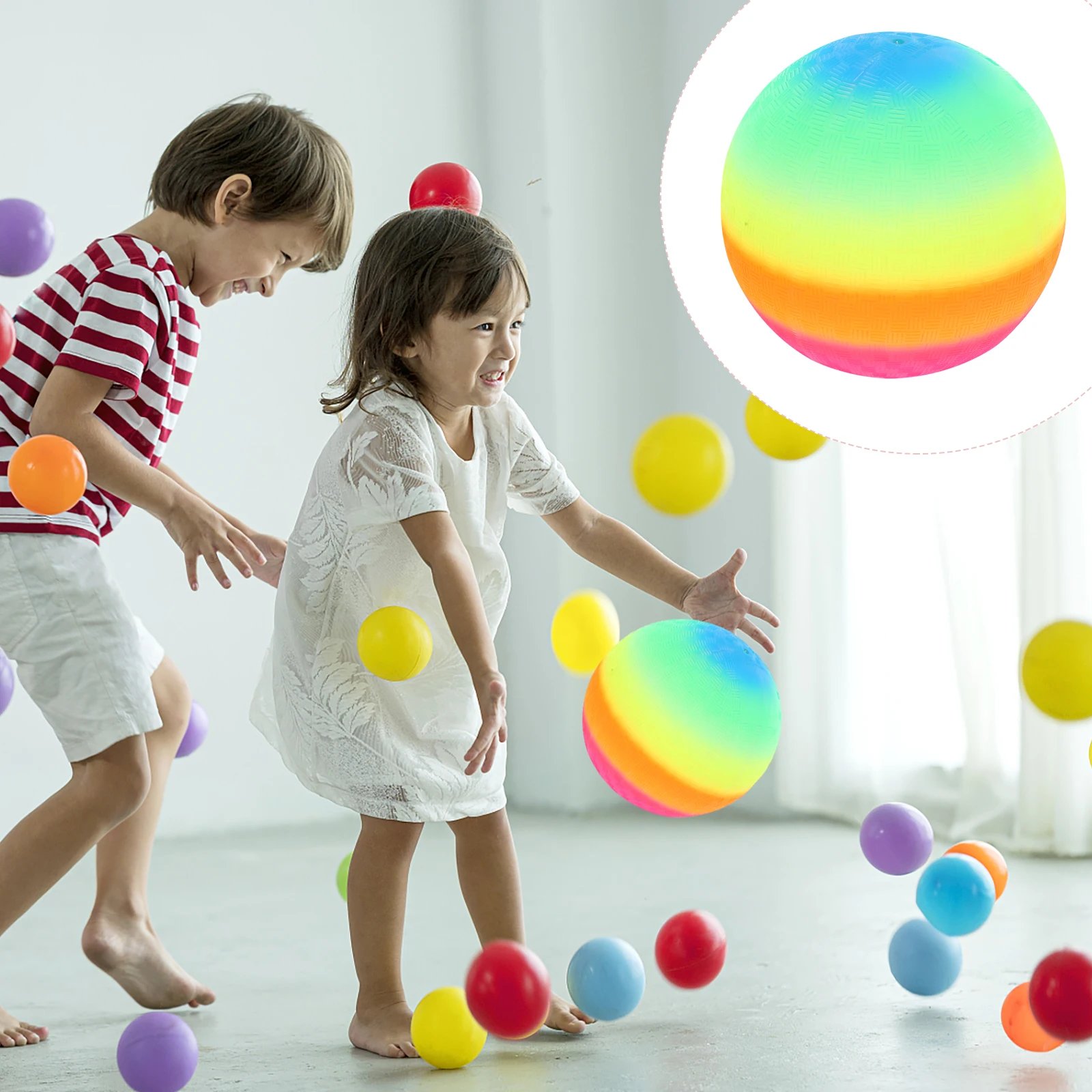 6 uds. Pelota de arcoíris respetuosa con el medio ambiente, juguete para niños, Kickball aleta, juego para piscina, balonmano, playa