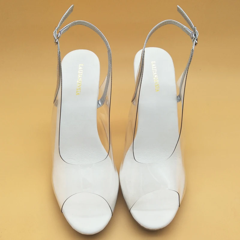 LAIJIANJINXIA-Chaussures à plateforme à talons hauts pour femmes, 13cm, 5 pouces, dessus en PVC, sandales de soirée sexy, chaussures de pole légiti, N011, nouvelle mode