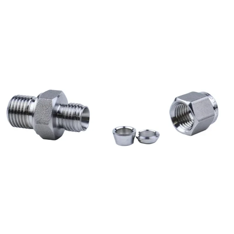 M5 6 8 10 12 14 16 18 20 متري ذكر 1/16 "-1" 2-12 مللي متر أنبوب ضغط الاتحاد 316L تركيب الأنابيب غير القابل للصدأ موصل UNF الجوز لوك #4