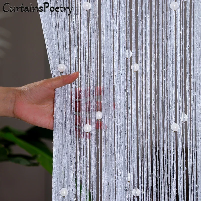 Beaded Doorway Curtain Door Beads Dense String Curtain Fringe Hippie Perfect for Wall Hanging Decor Room Divider Privacy Protect