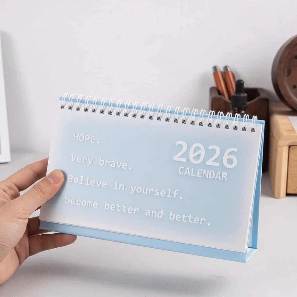 

Эстетичный настольный календарь 2026 с защитой от брызг, спиральный, однотонный, с ручным указанием даты, декоративный элемент