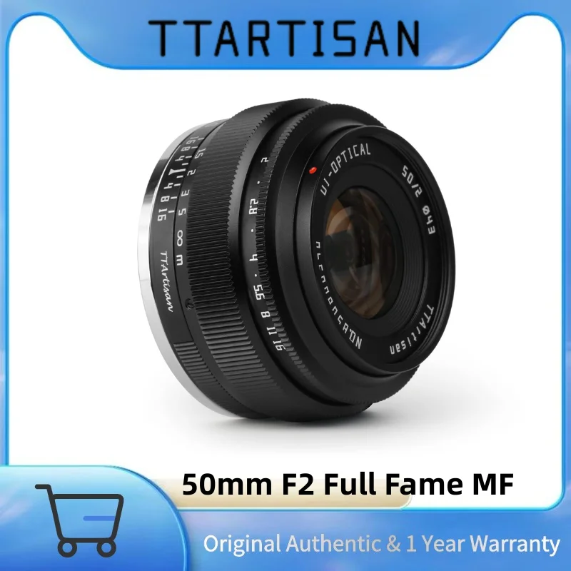 TTArtisan 50mm F2 Lente TTArtisan 50mm F2 de Enfoque Manual para Cámaras Sony E, Fujifilm XF, FUJI X, Leica L y Nikon Z
