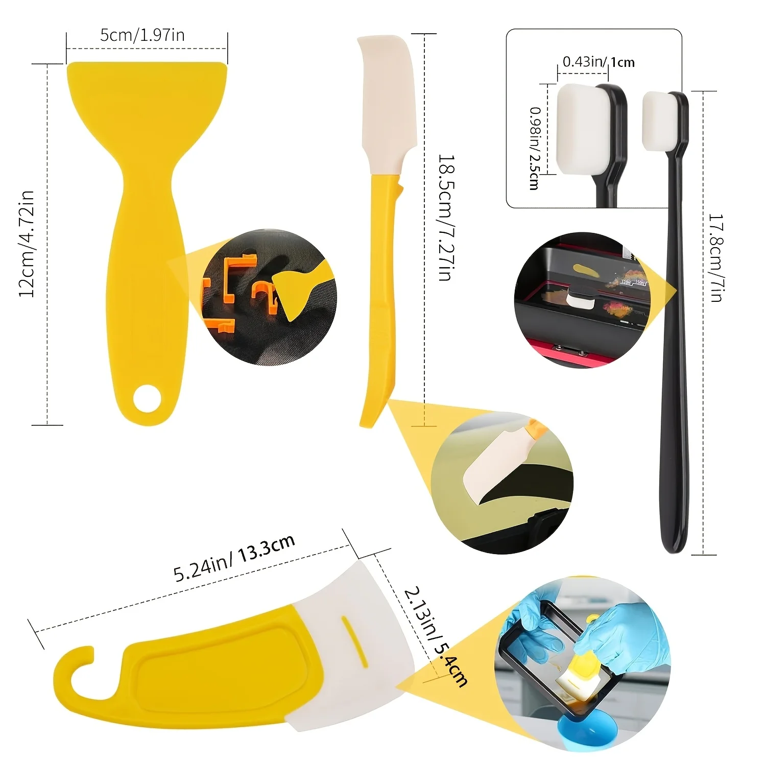 7pcs3D Printer Must-Have Tools Scrapers Silicone Spatulas Brushes for Resin Transfer Cleanin 3D Printer Accessories