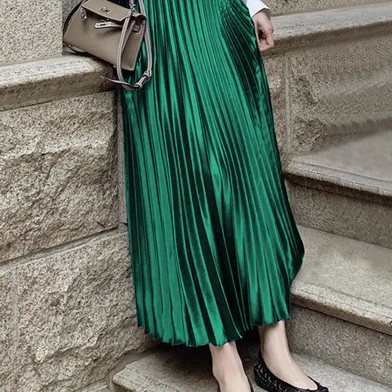 Large Size Pear-shaped Body Can Be Worn High-waisted Pleated Skirt for Women in Summer New Versatile Slim Mid-length Skirt