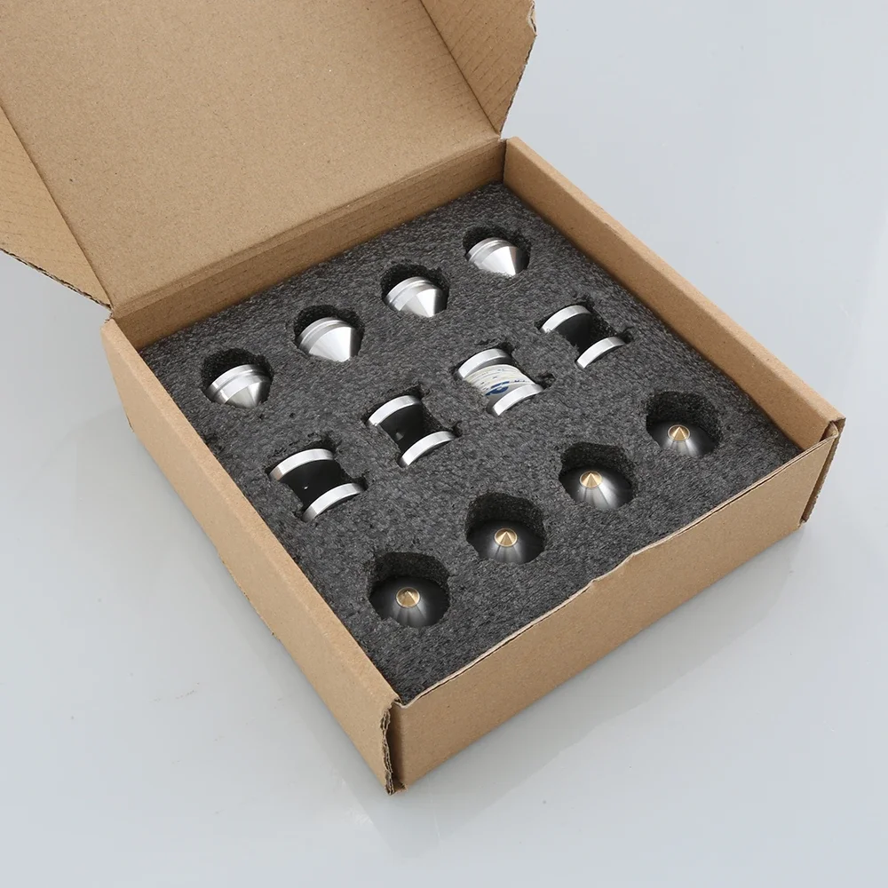 4/8 conjuntos de metal liga alumínio alta fidelidade alto-falante suporte pés almofada pé picos cone piso pé suporte prego m23 * 20mm