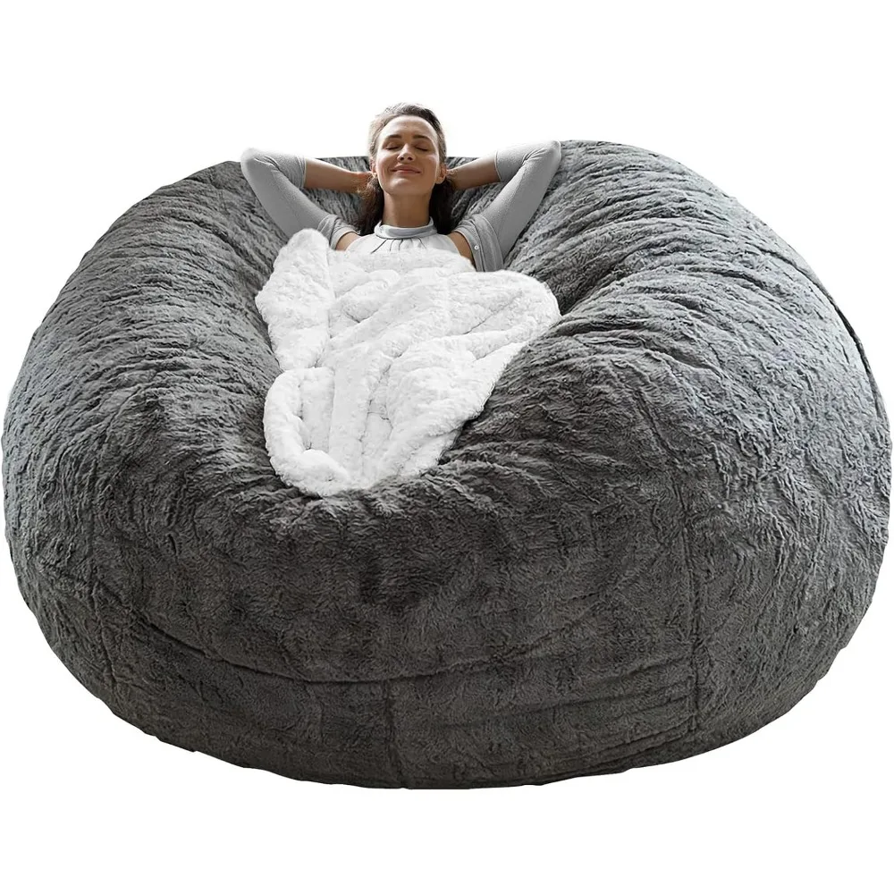 

Bean Bag Chair Cover(it was only a Cover not a Full Bean Bag)Big Round Soft Fluffy PV Velvet Sofa Bed Cove(Cover only,No Filler)