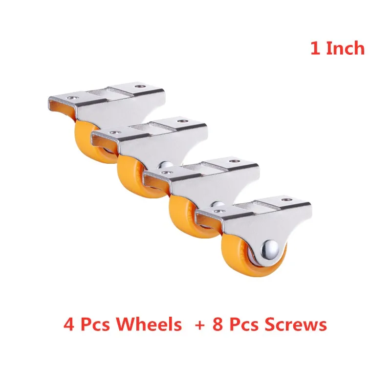 

4 Pcs/Lot 1 Inch Furniture Linear Wheel Rigid Plastic PP Silent Directional Fixed Small Caster Sliding Door Pulley