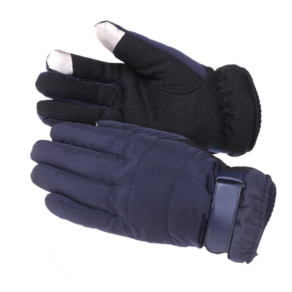 

Screen Gloves for Men Women Anti-Slip Palm Winter Sports Finger Gloves with Hook Loop Closure Dark Blue