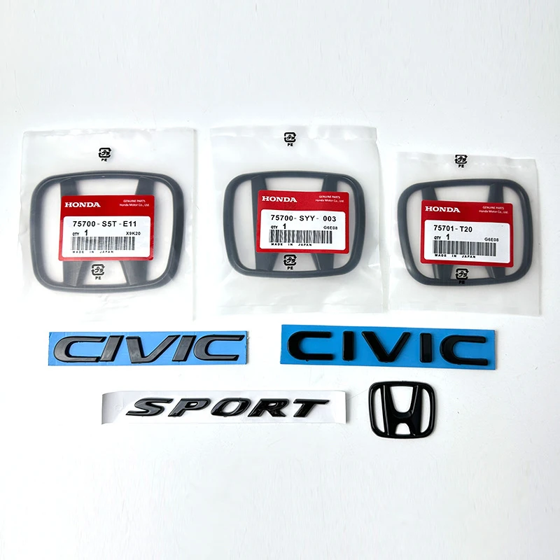 Accesorios de pegatinas con logotipo delantero y trasero para Honda Civic FIT Accord Prelude CRV 5th Mugen CRZ CRX Jazz HRV Pilot Odyssey Elys