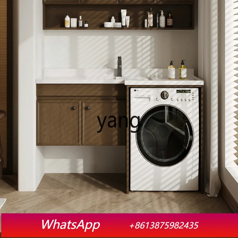 

LMM Balcony Laundry Pool Basin Integrated Cabinet Honeycomb Aluminum Laundry Cabinet Corner Cut