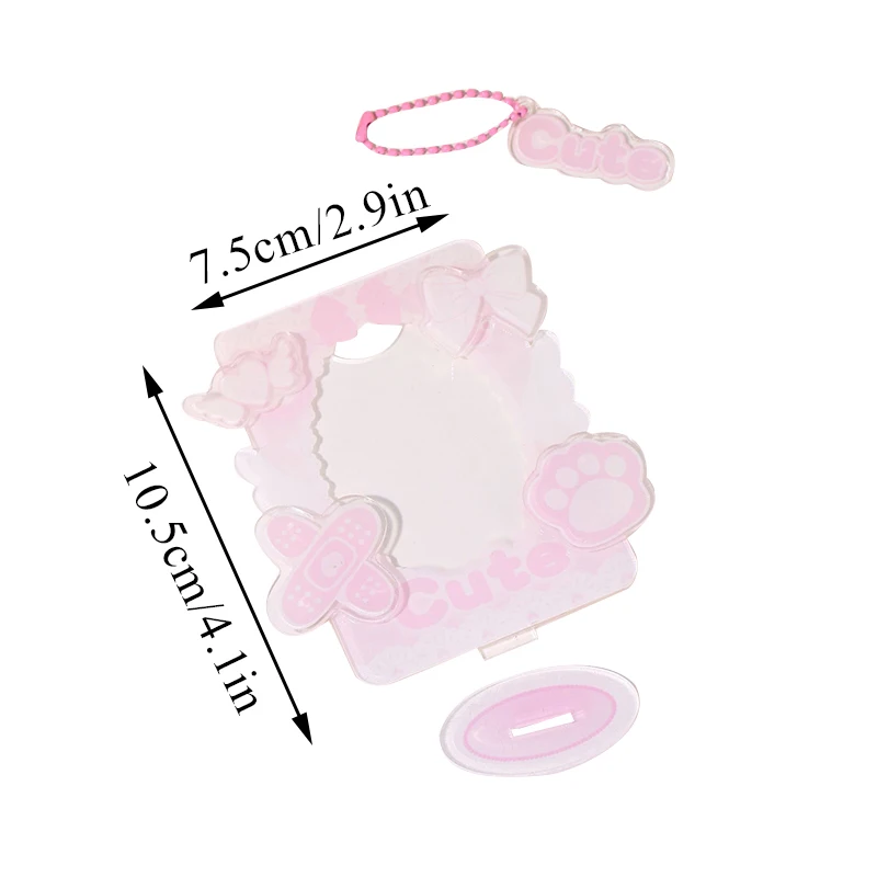 Photo Protection Photo Holder Card Sleeve Photocard Frame Card Display Stand Desktop Decor With Pendant and Patch