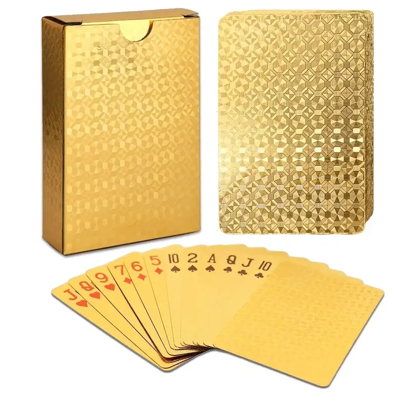 Golden Foil Playing Cards Deck, Golden Dollar Cards Waterproof Plastic, Perfect Christmas Gifts Thanksgiving Gifts