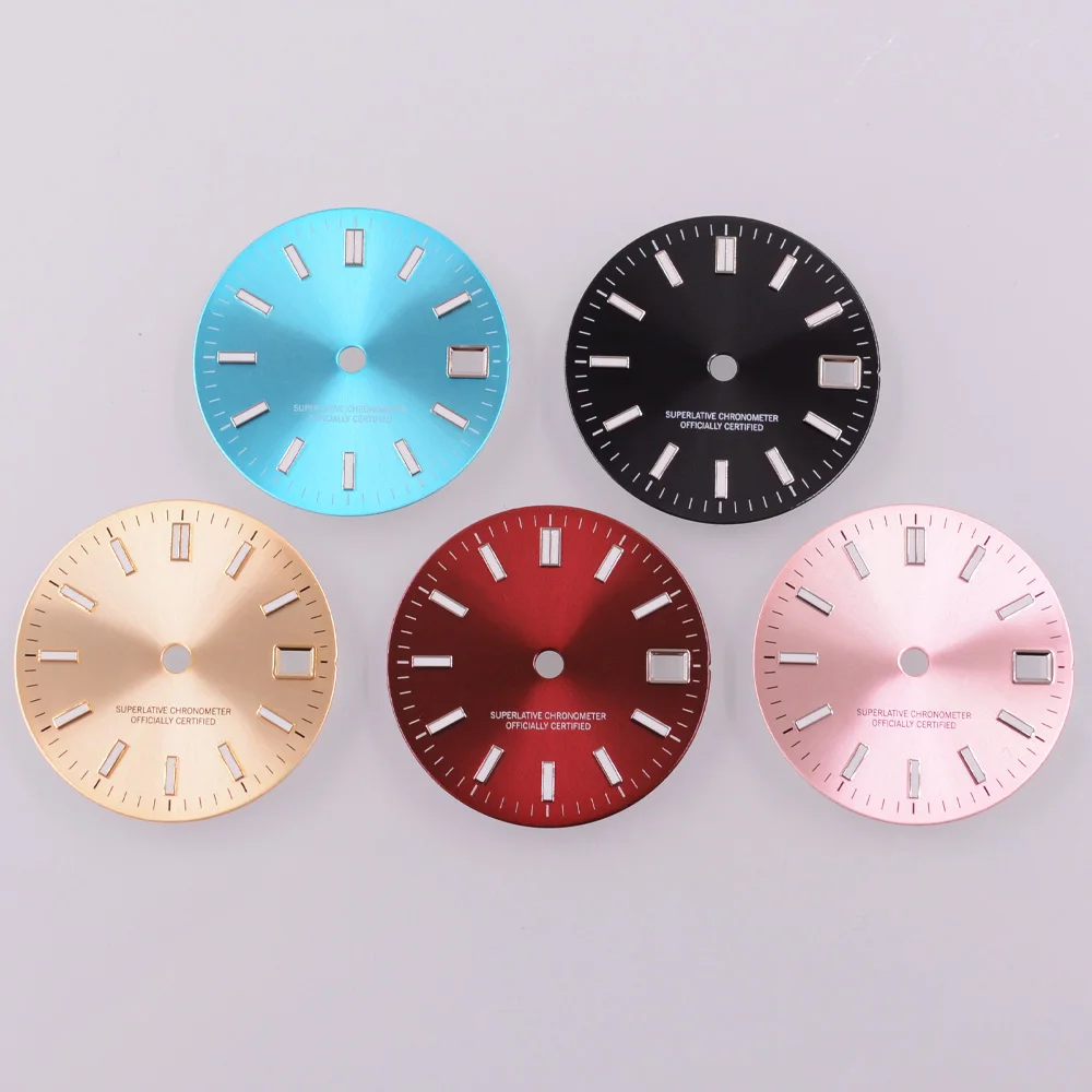 29mm Green luminous Watch Dial FIT NH35 NH36 Movement Watch parts Blue/Red/Black/Gold/Pink Sterile Dial