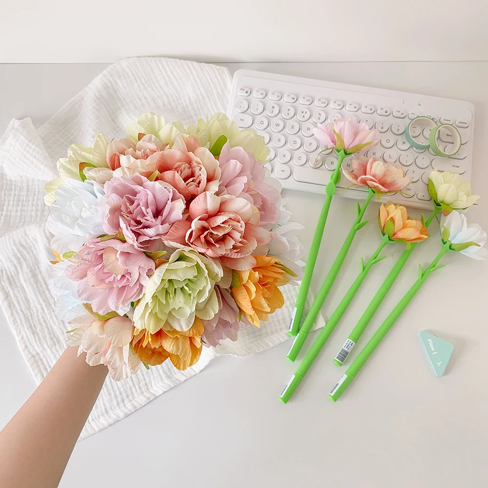3 قطعة/المجموعة زهرة مقلد زهرة قلم حبر جاف سطح المكتب الفن نمط الزخرفية زخرفة طالب القرطاسية قلم حبر جاف مجموعة #4