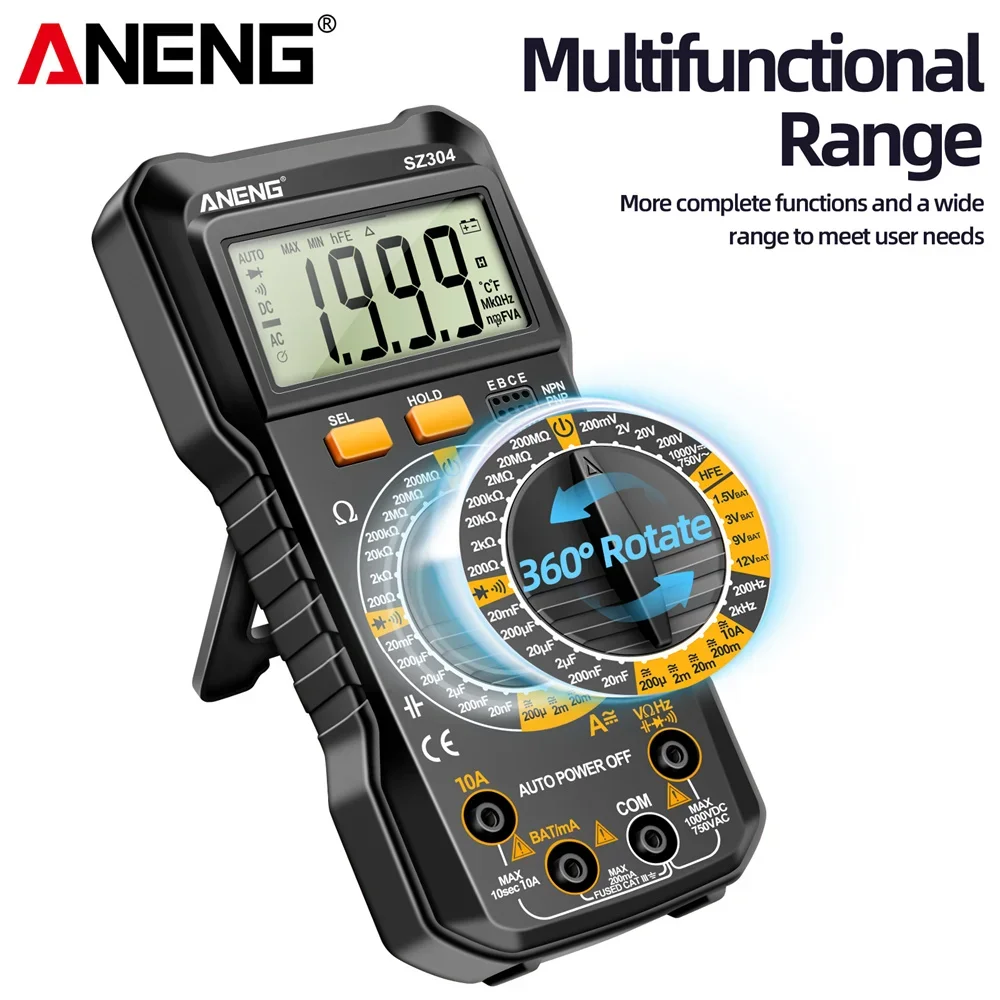 ANENG SZ304 Digital Multimete True RMS Handheld Multifunction High Precision Tester NCV AC/DC Votage Current Resistance Ohm Tool