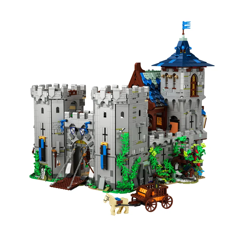 

В НАЛИЧИИ MOC, креативная конструкция, средневековый лесной замок, строительные блоки, кирпичи, модель, сборка игрушек для мальчиков, подарок на день рождения