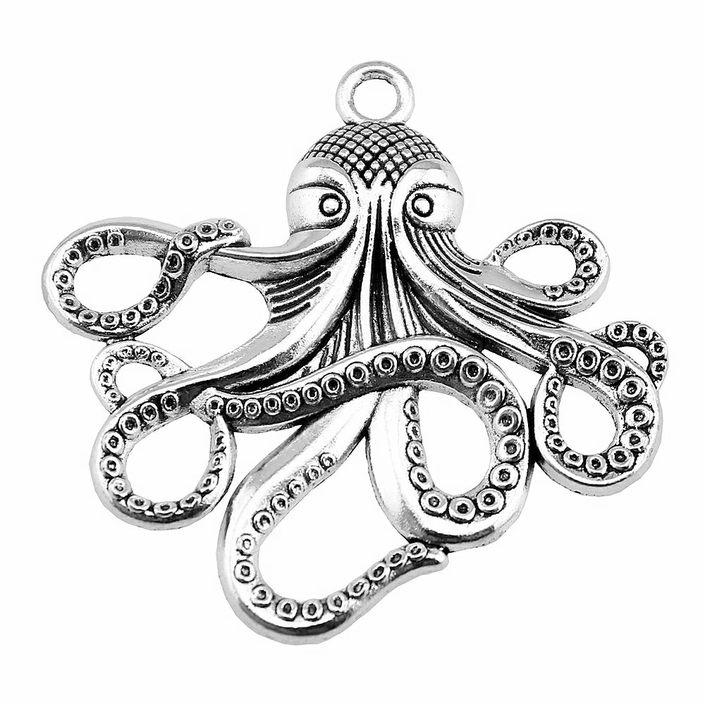 2pcs 59x57mm 2 Colors Big Octopus Pendants Large Octopus Pendants Octopus Charm