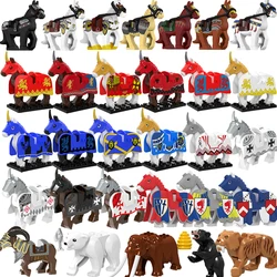 Military Medieval Building Blocks Solider Figures Knights Equipment Animal Accessories Mount Armor War Horse Mini Bricks MOC