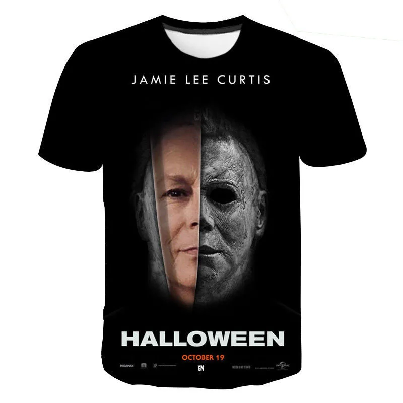 Michael Myers T-Shirts Halloween Horror Movie 3D Print Men Women Casual T Shirt Oversized Harajuku Y2k Tops Tees Kids Clothing