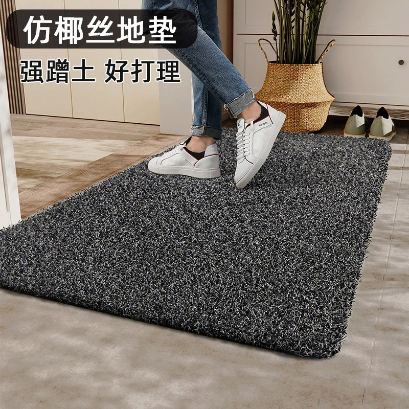 Coconut Silk Floor Mat Mud Scraping Dust Removal Anti Slip Doormat Household Entrance for Outdoor and Indoor Adjustable Cutting