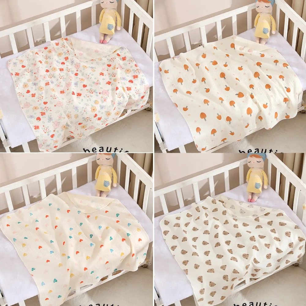 High Quality Cartoon Print Baby Receive Blanket Cotton Soft Swaddle Blanket Double Layer Swaddling Wrap Newborn - Image 4