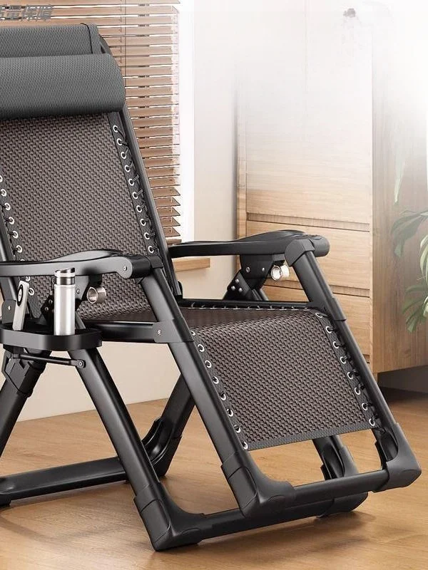 new-2025-outdoor-leisure-wier-chair-nap-chair-foldable-bed-single-person-stainl-steel-frame-artificial-leather-surface