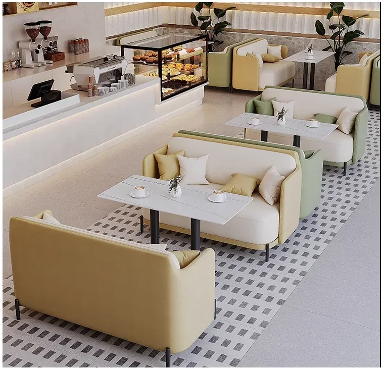 Reception negotiation Sales office lounge area Hotel beauty salon cafe Clear bar leisure club booth sofa combination