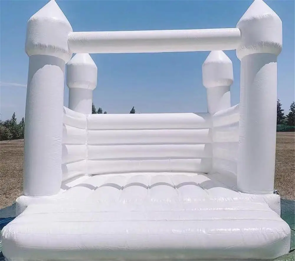 Buttafuori da matrimonio bianco che salta castello gonfiabile gonfiabile per interni ed esterni casa di rimbalzo commerciale per bambini per la festa 15x15ft