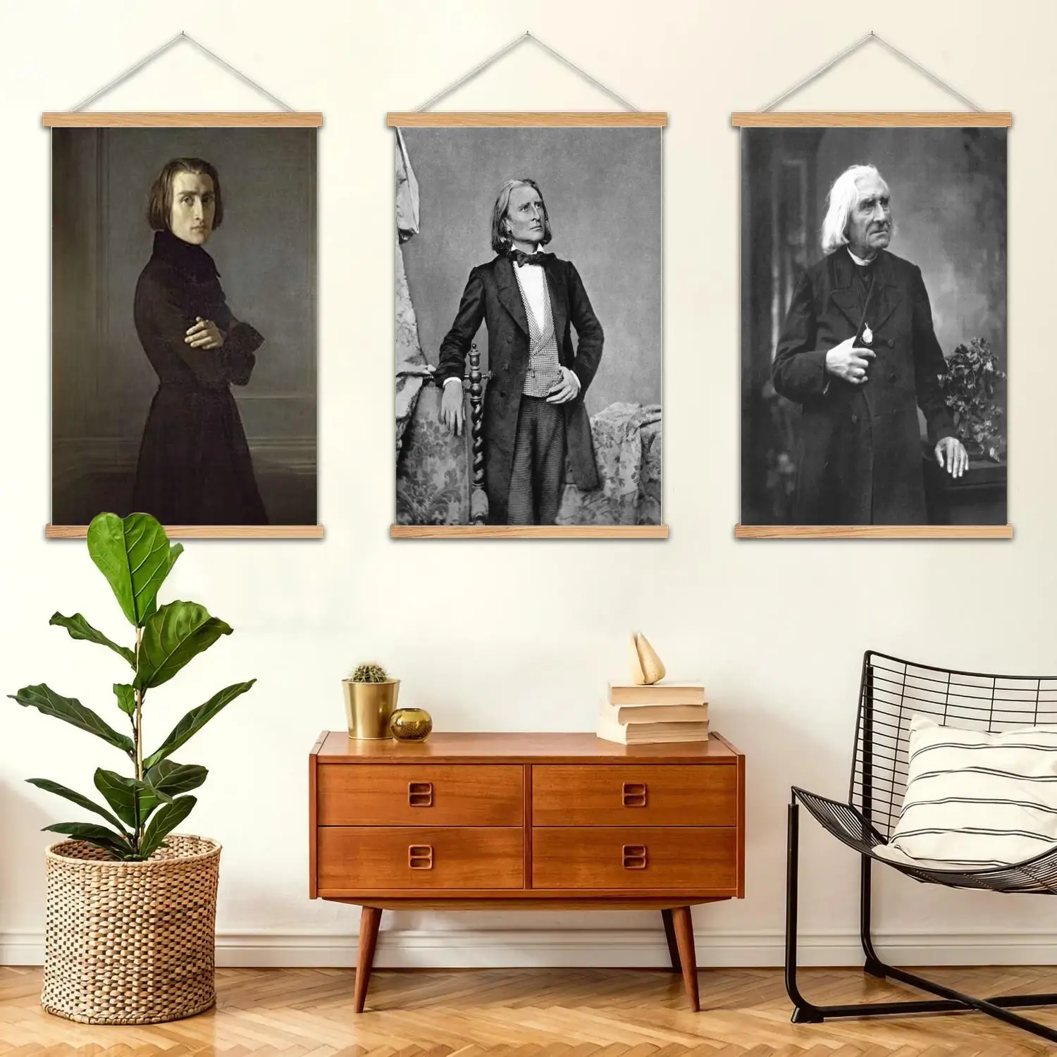 Franz Liszt composer Framed Wall Painting Canvas Art Poster, Wall Art  Modern Family Bedroom Decor Posters,Decorative painting
