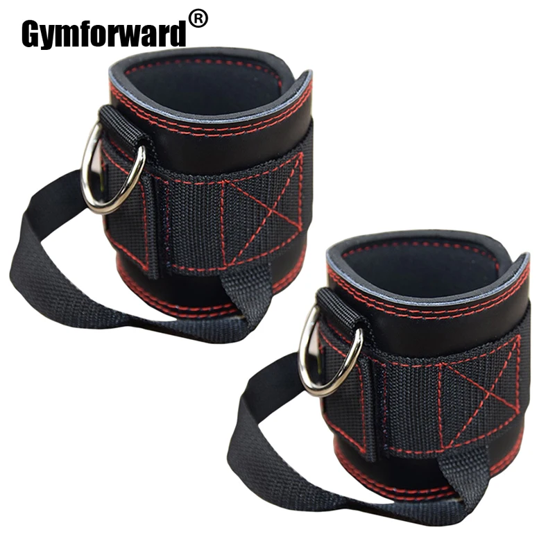 2Pc Fitness Workout Padded Cable-Machine Ankle Cuffs Resistance Bands Foot-Support Straps Attachment Hip Leg Training Equipment