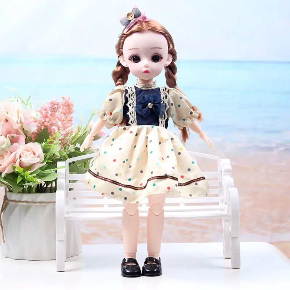 Mini ทรงกลม Joint 30 ซม.อะนิเมะตุ๊กตา Bjd Dress Up 3D ตา 1/6 ตุ๊กตา Bjd ที่มีสีสันพร้อมเสื้อผ้าบานพับตุ๊กตาของขวัญวันเกิด