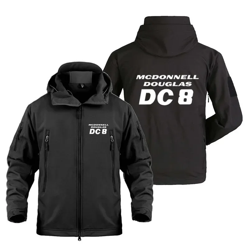

Aircraft Aviation Flight Douglas-DC8 Pilots Outdoor Military Tactical Shark Skin Man Coats Fleece Warm SoftShell Jackets