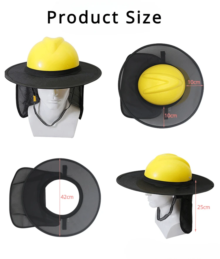 Construction Safety Hard Hat Neck Shield with Reflective Stripe Summer Sun Shade Protection Kit for Helmet (Helmet Not Included)