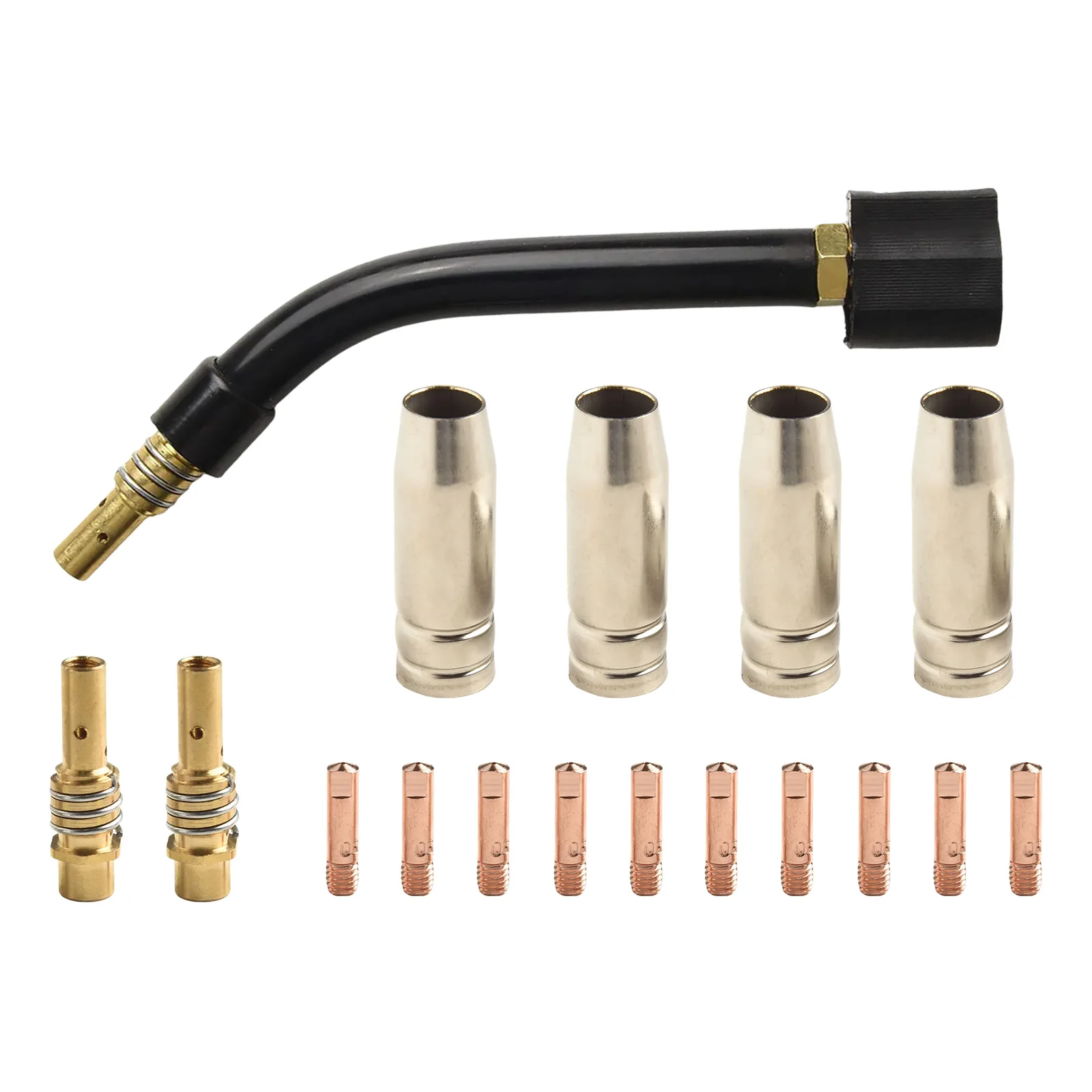 

Torch Neck Holder Mig Torch Nozzle Metal Fabrication 0.6mm .023 Contact Heads 0.6mm, 0.8mm, 0.9mm For Metalwork